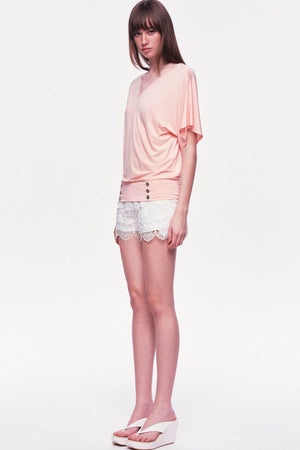 Modal Knit V-Neck Batwing Top