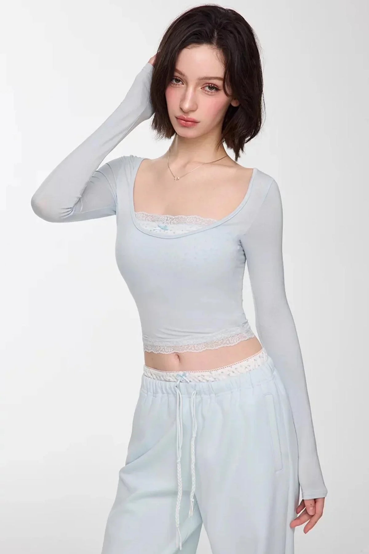 Modal Lace Slim Fit Top