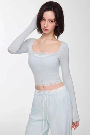 Modal Lace Slim Fit Top