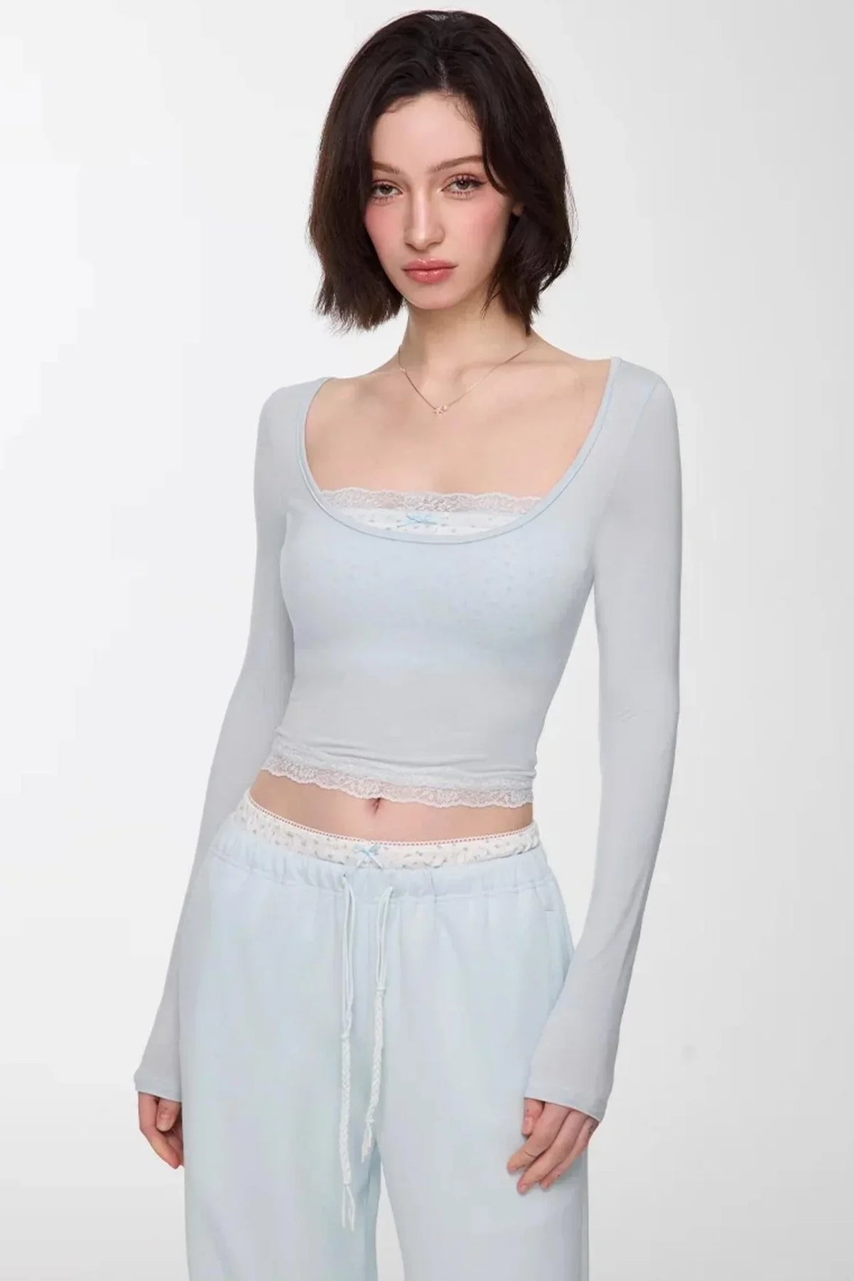Modal Lace Slim Fit Top
