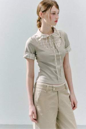 Modal Patchwork Preppy Top