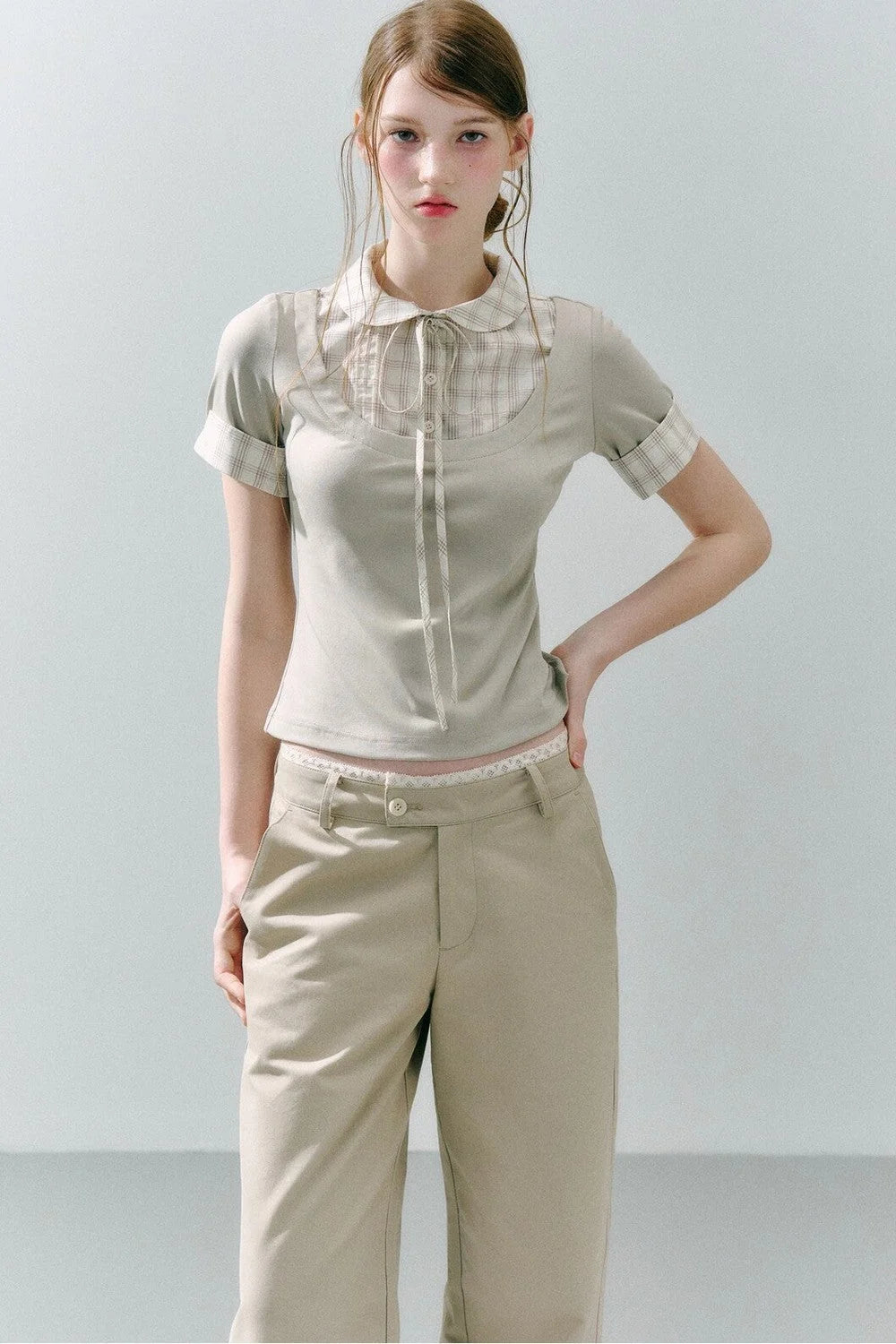 Modal Patchwork Preppy Top