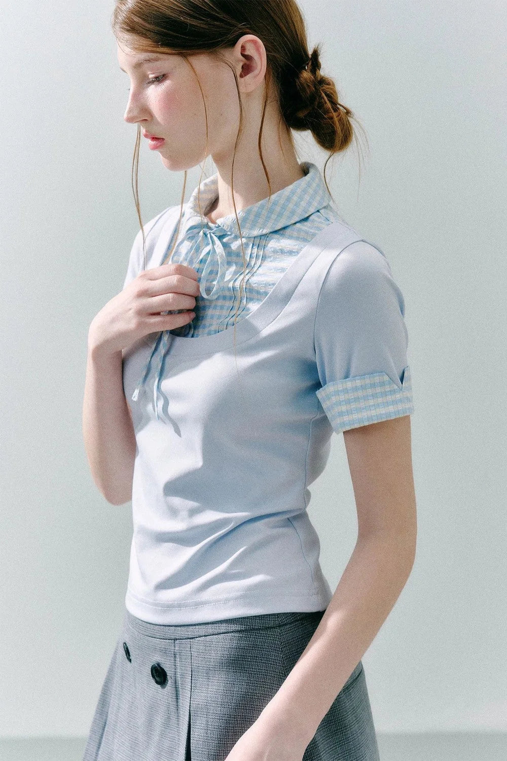 Modal Patchwork Preppy Top
