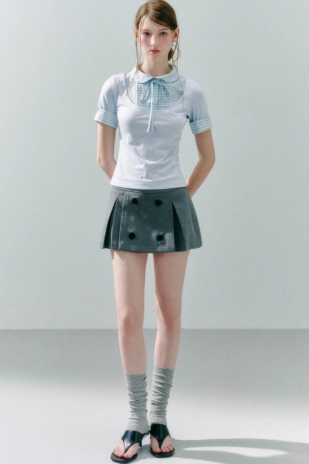 Modal Patchwork Preppy Top