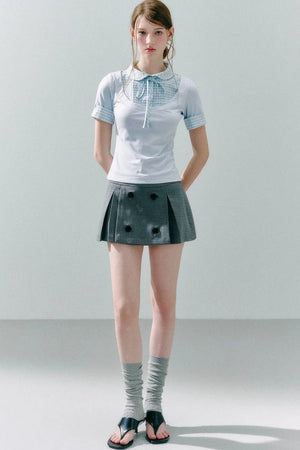 Modal Patchwork Preppy Top