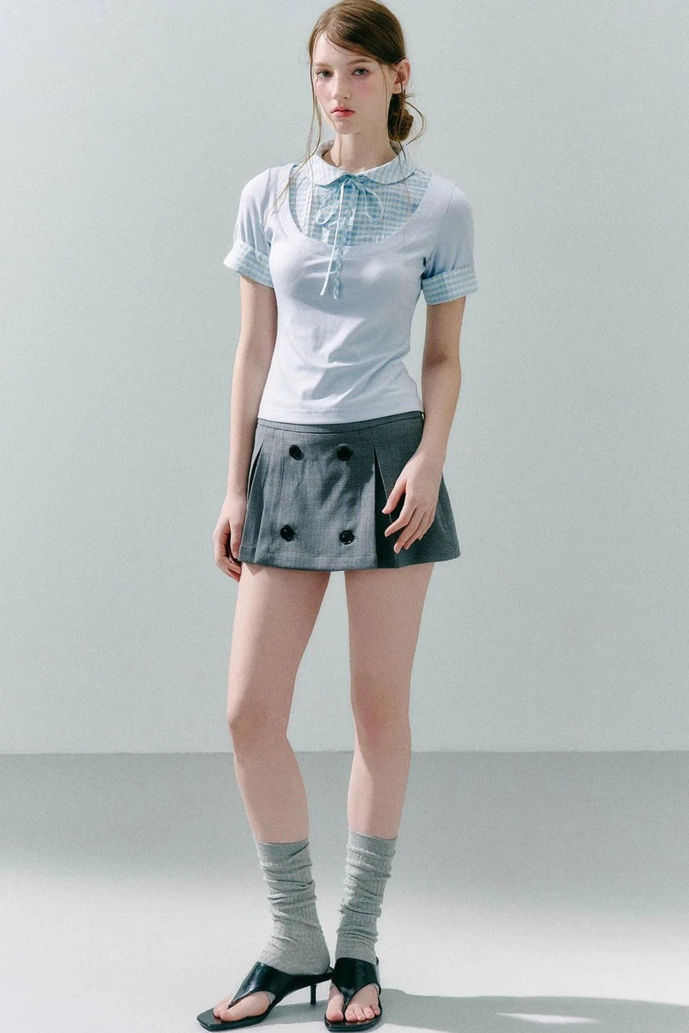 Modal Patchwork Preppy Top