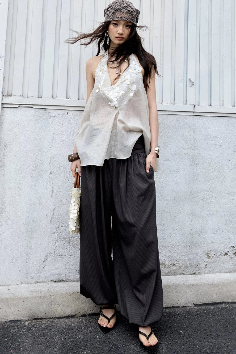 Modern Retro Striped Balloon Pants