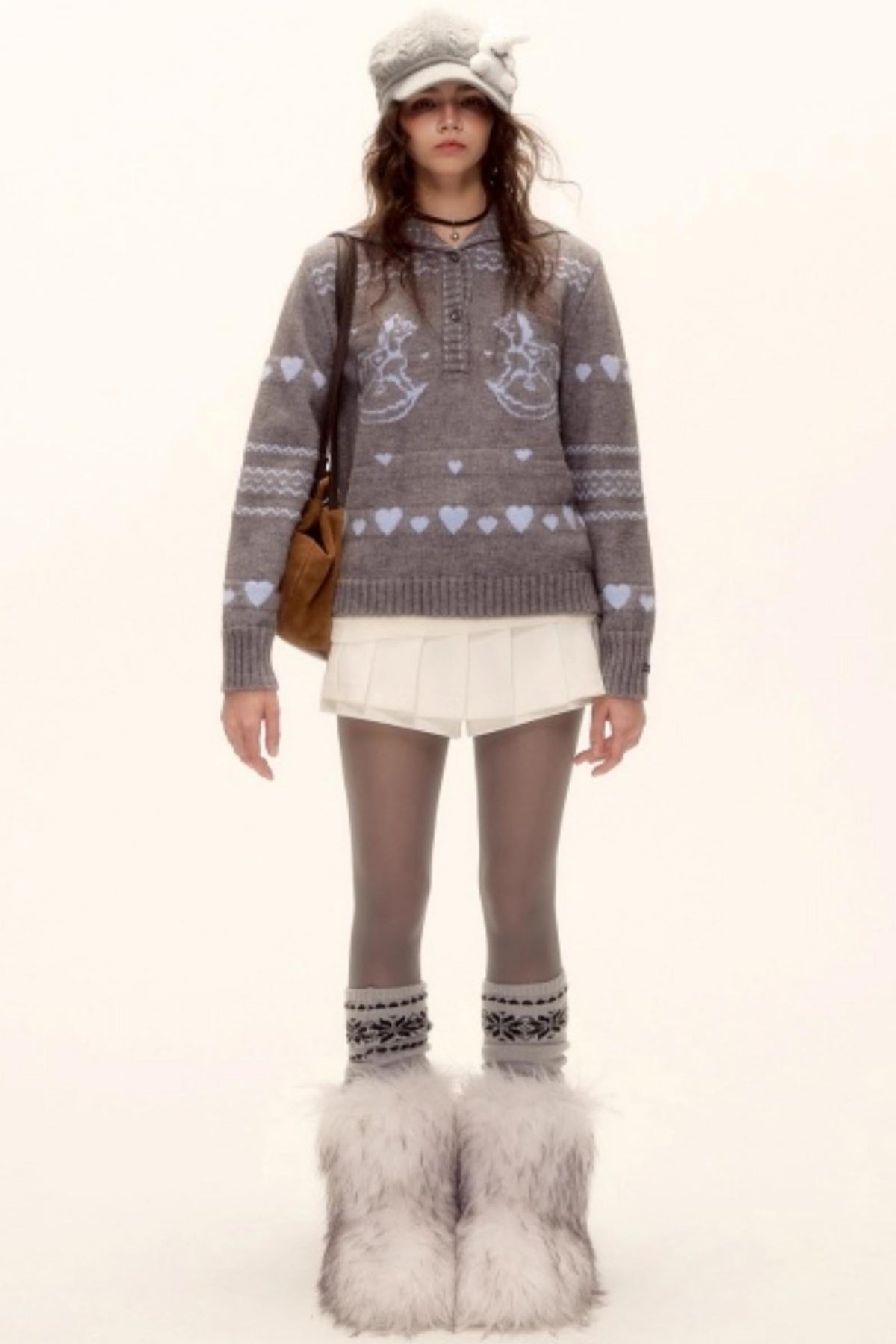 Mohair Pleated Culottes Skirt