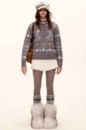 Mohair Pleated Culottes Skirt