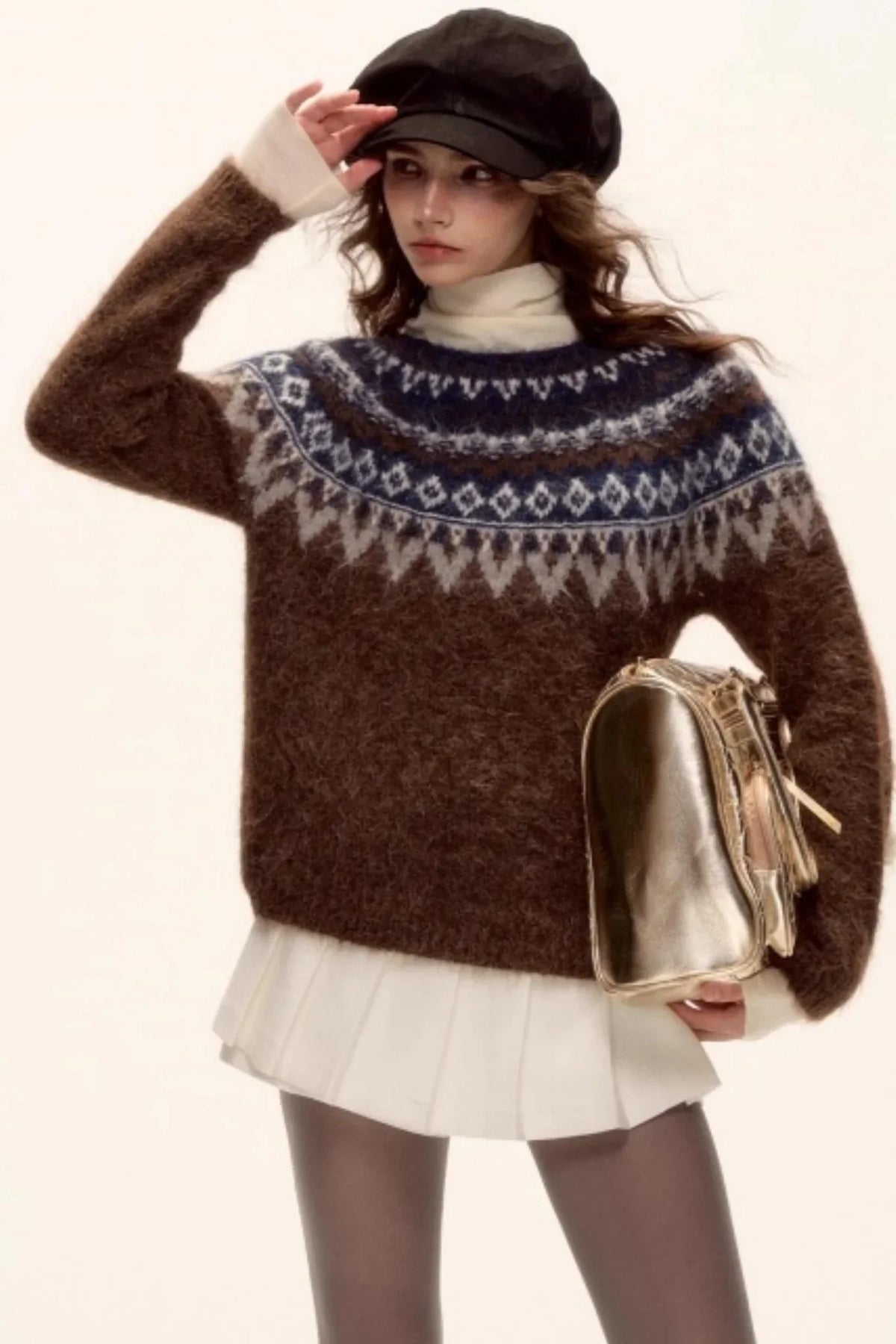 Mohair Pleated Culottes Skirt