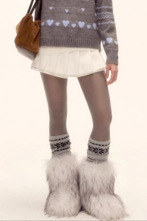 Mohair Pleated Culottes Skirt