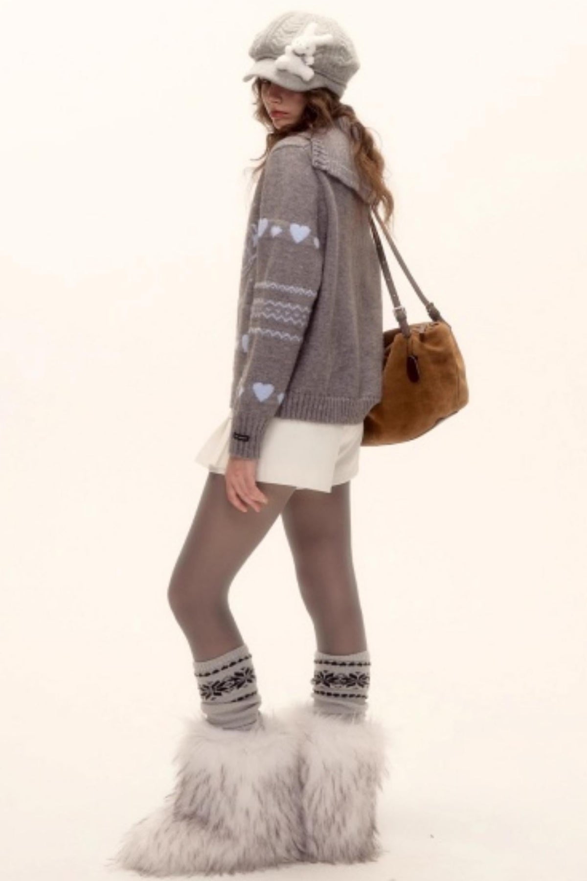 Mohair Pleated Culottes Skirt