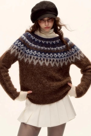 Mohair Pleated Culottes Skirt