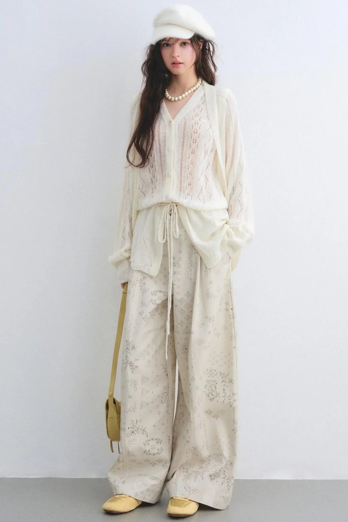 Mohair Purple Cut-Out Cardigan Set-Up
