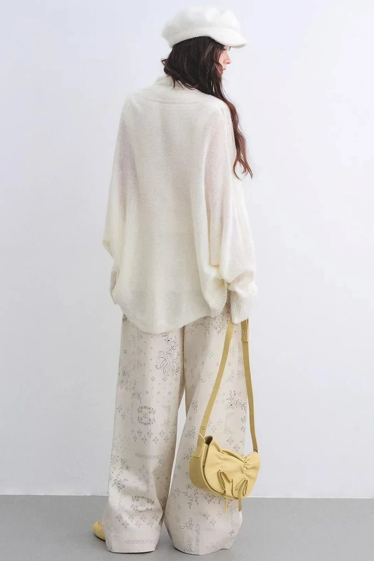 Mohair Purple Cut-Out Cardigan Set-Up