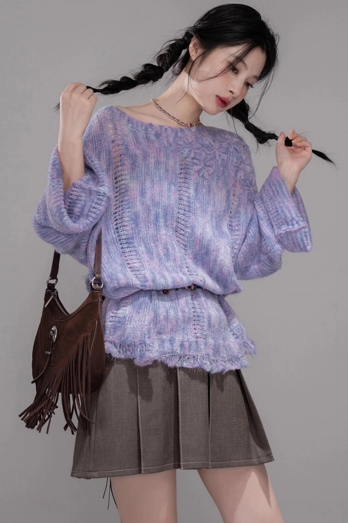 Monet Floral Wool Pullover Top