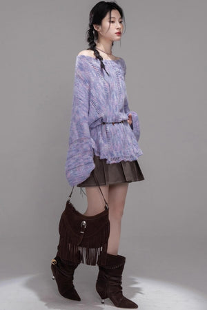 Monet Floral Wool Pullover Top
