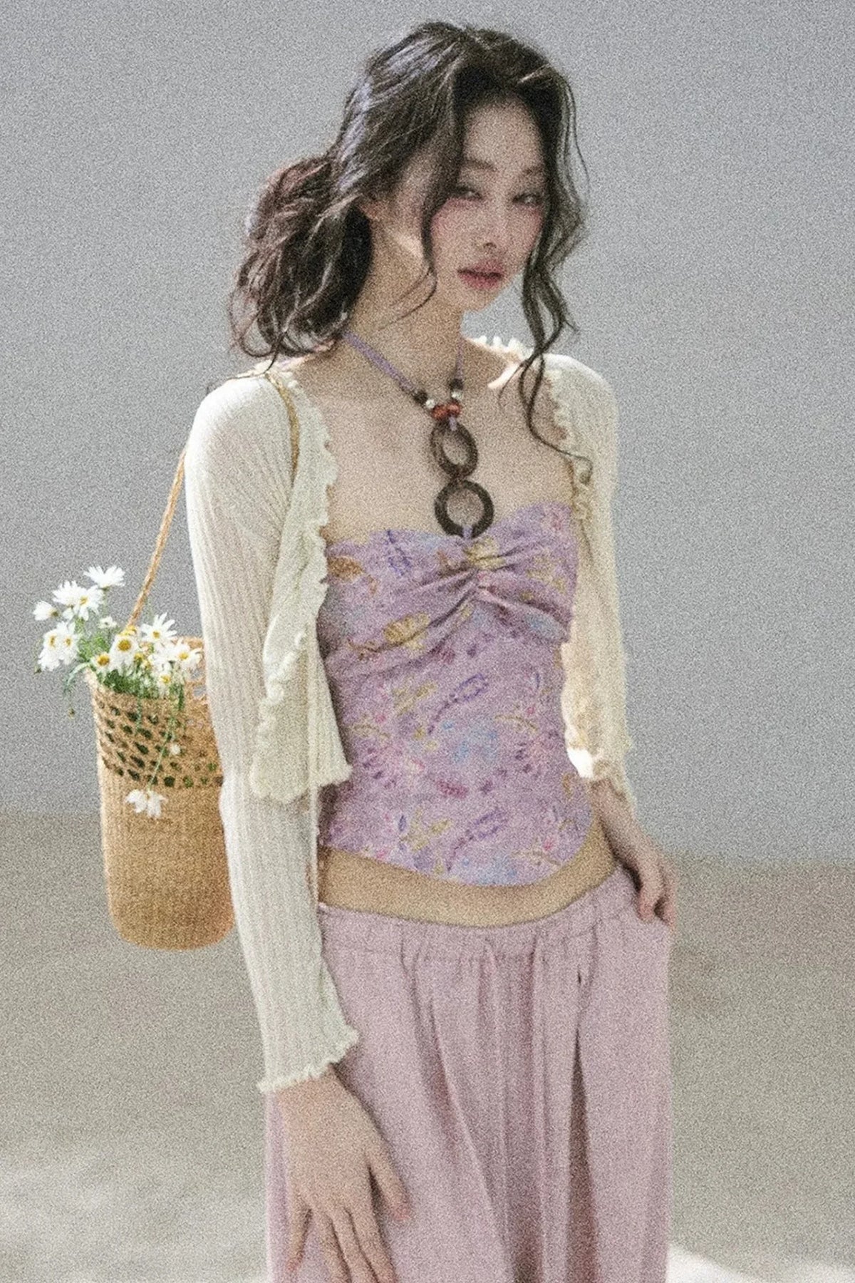 Monet's Water Lilies Embroidered Top