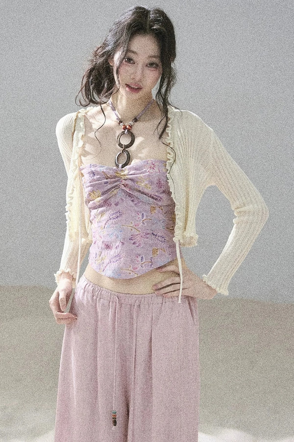 Monet's Water Lilies Embroidered Top