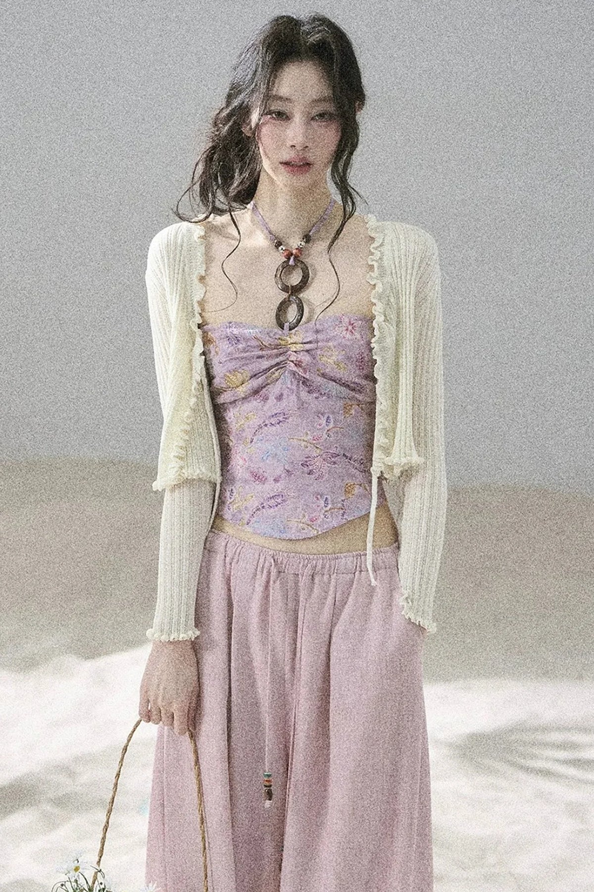 Monet's Water Lilies Embroidered Top