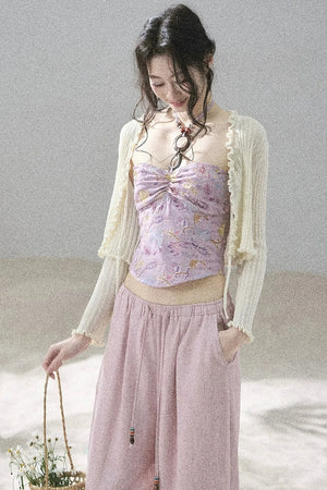 Monet's Water Lilies Embroidered Top