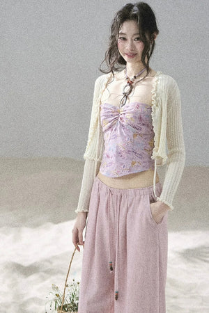 Monet's Water Lilies Embroidered Top