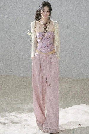 Monet's Water Lilies Embroidered Top