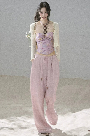 Monet's Water Lilies Embroidered Top