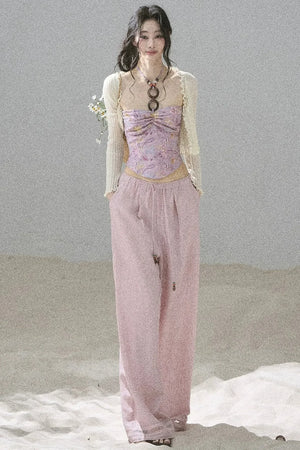 Monet's Water Lilies Embroidered Top