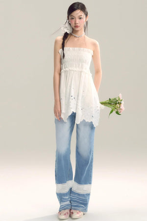 Moody Blue Cutout Jeans