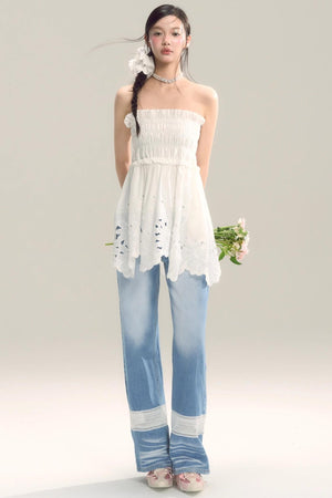 Moody Blue Cutout Jeans