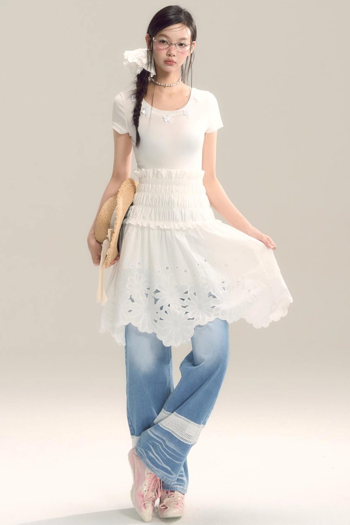 Moody Blue Cutout Jeans