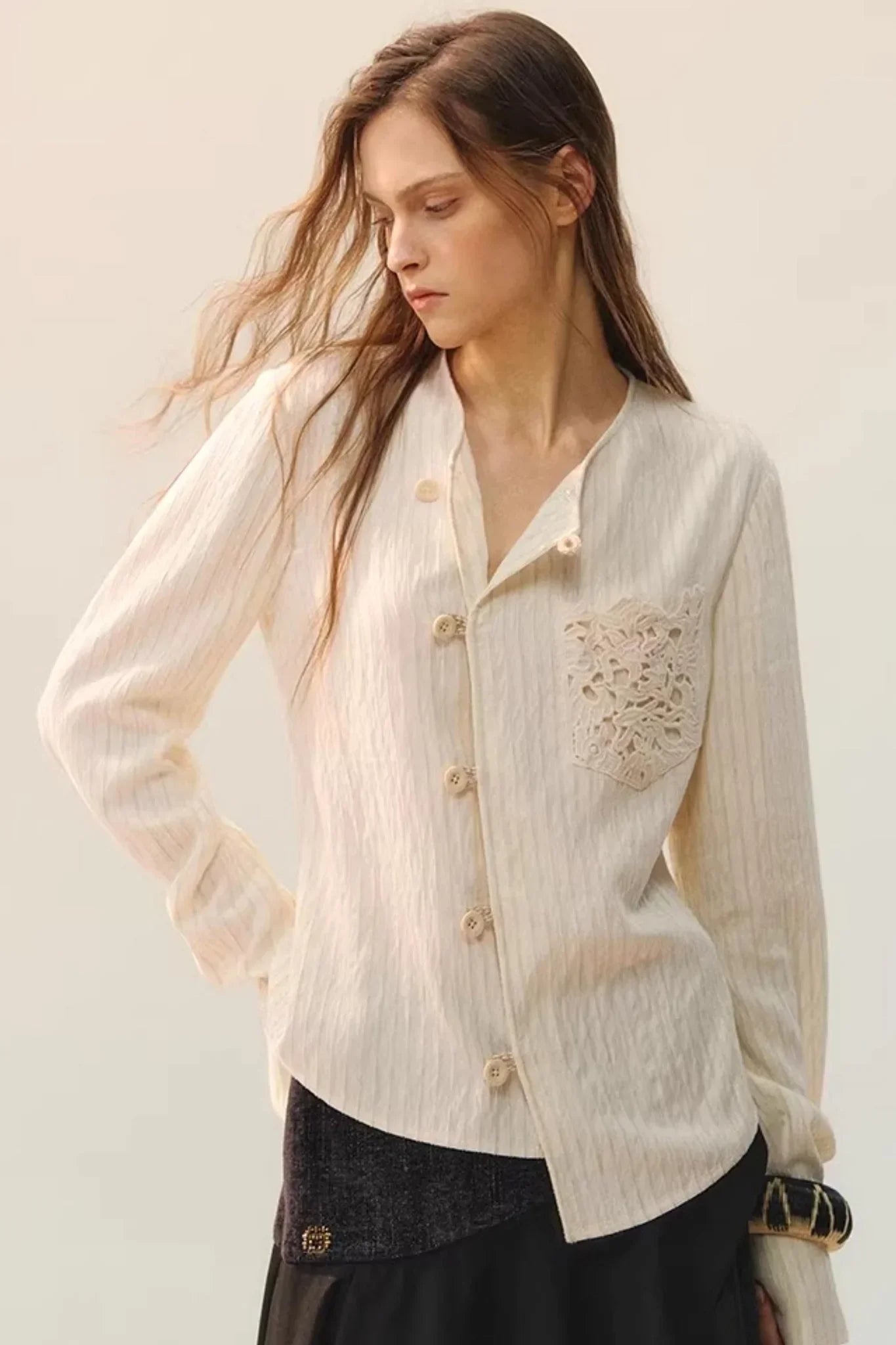 Moon Cage Linen Blouse