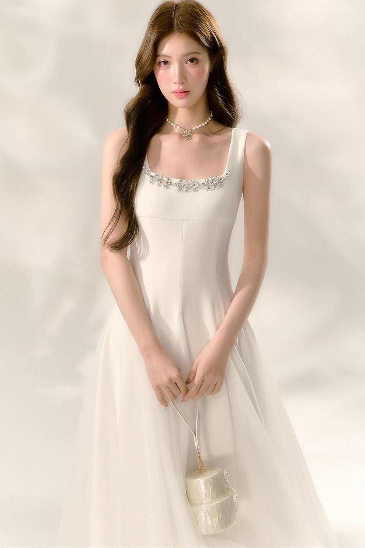 Moonlight Bowknot Gauze Dress
