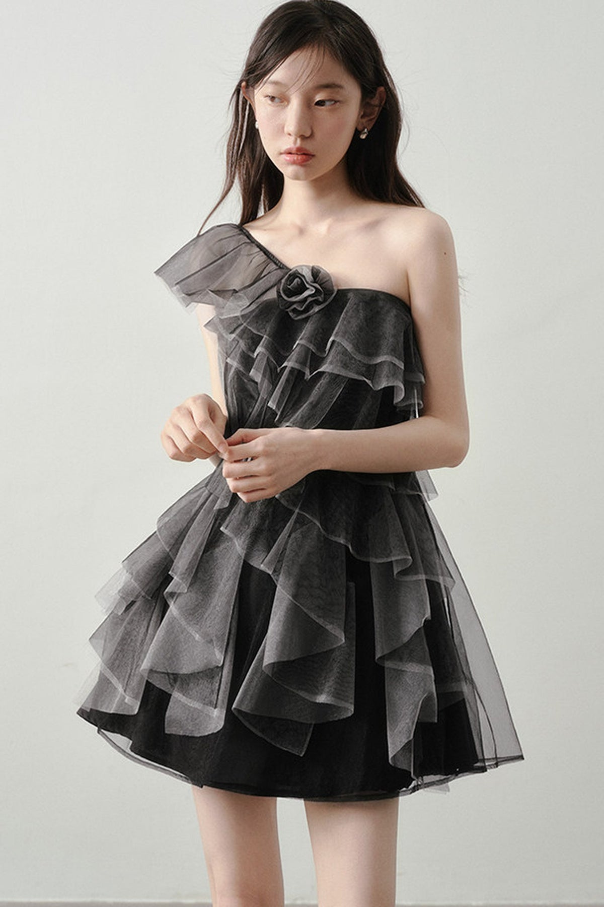 Moonlight Gray Mesh Dress