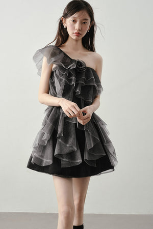 Moonlight Gray Mesh Dress