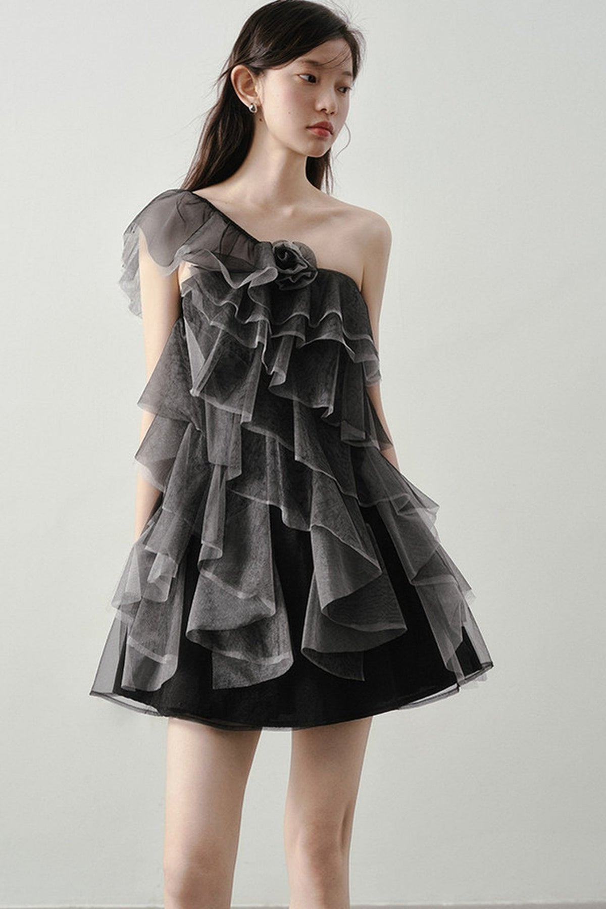 Moonlight Gray Mesh Dress