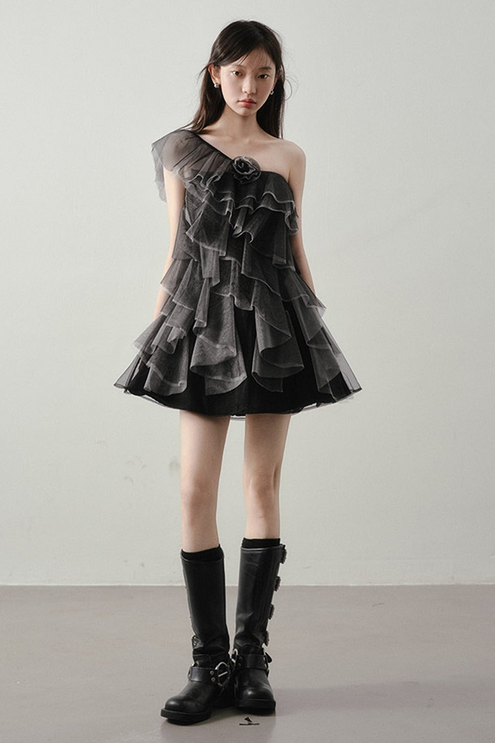 Moonlight Gray Mesh Dress
