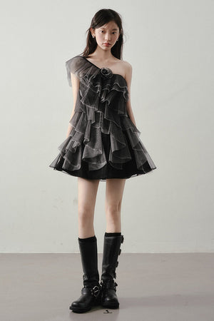 Moonlight Gray Mesh Dress