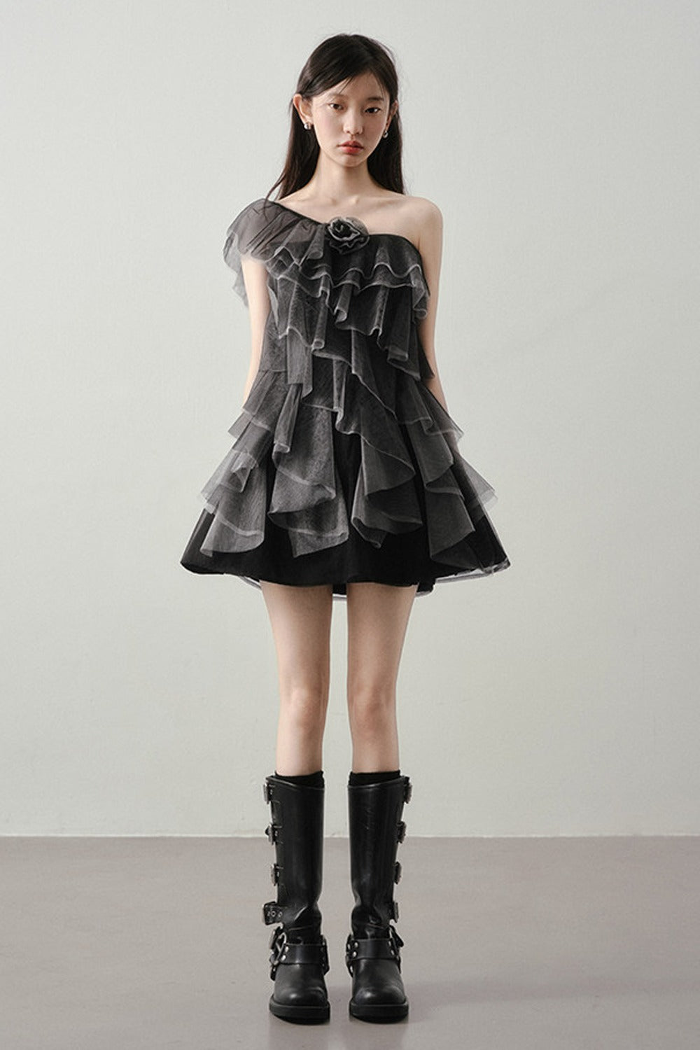 Moonlight Gray Mesh Dress