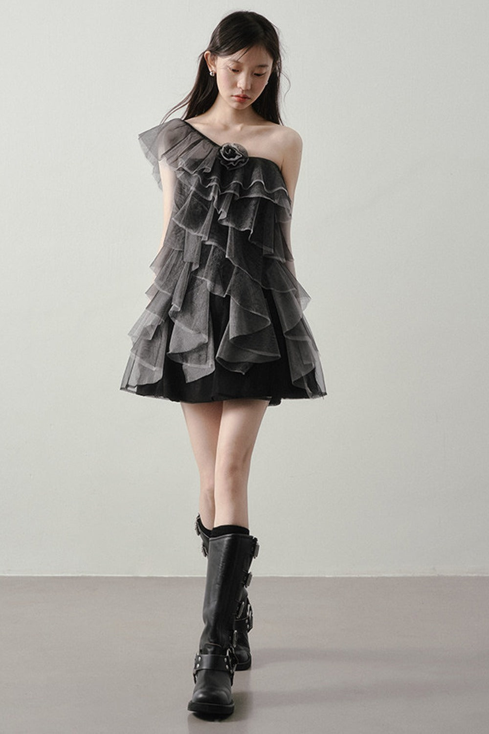 Moonlight Gray Mesh Dress