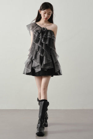 Moonlight Gray Mesh Dress