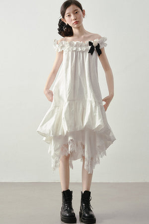 Moonlight Lace Asymmetrical Skirt