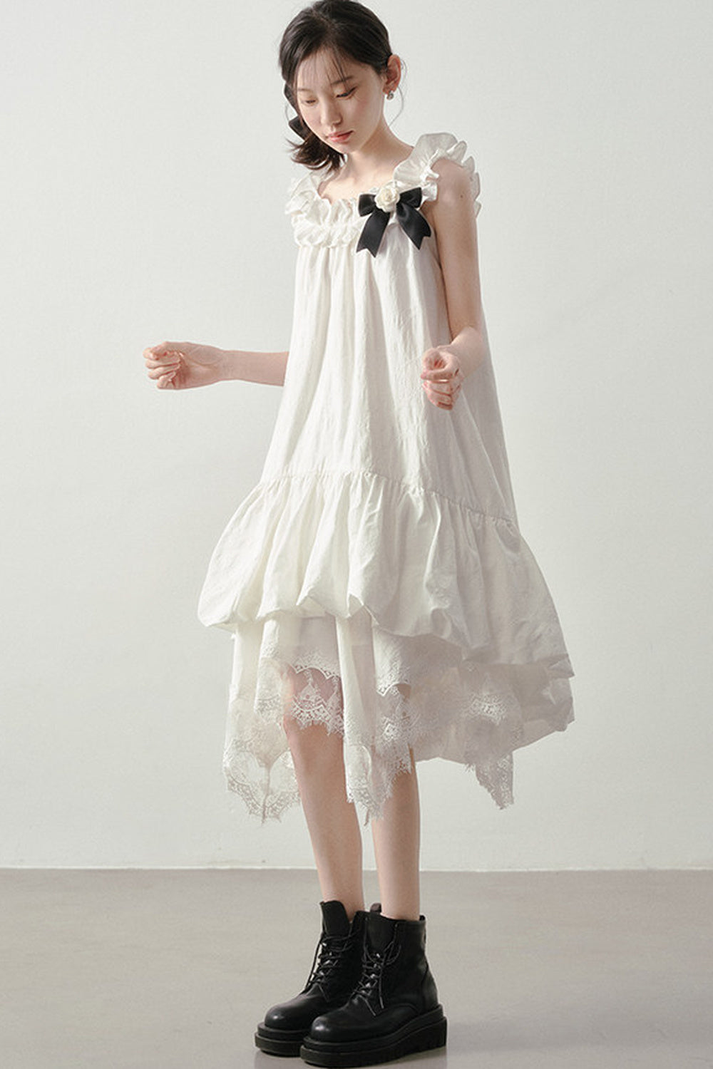 Moonlight Lace Asymmetrical Skirt