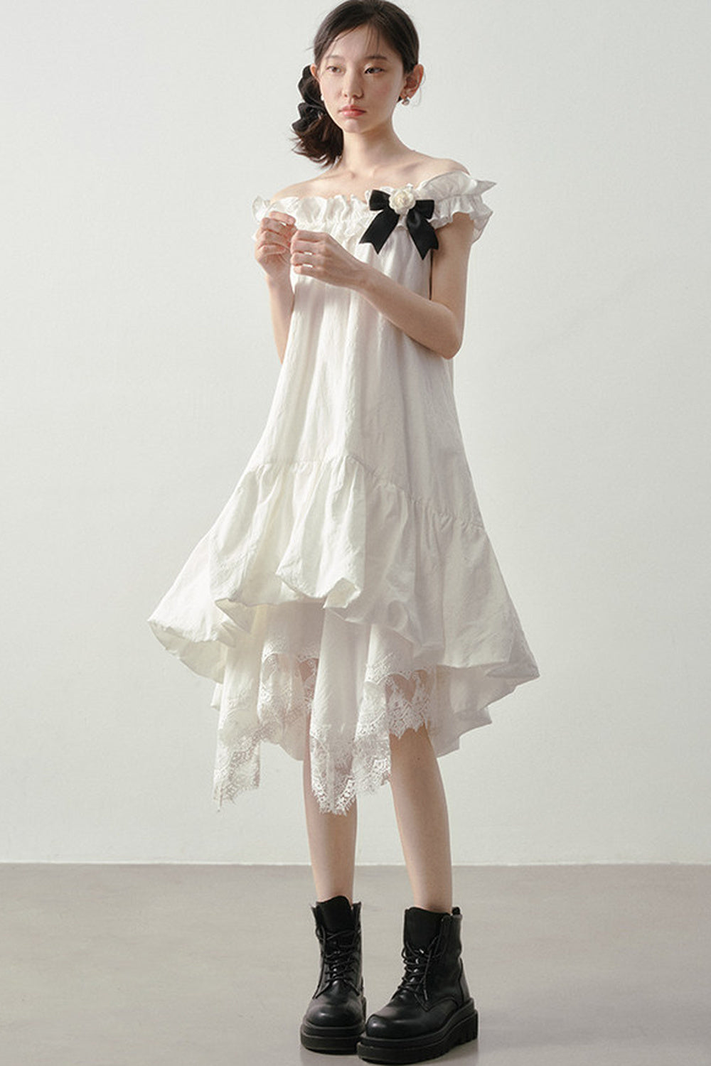 Moonlight Lace Asymmetrical Skirt