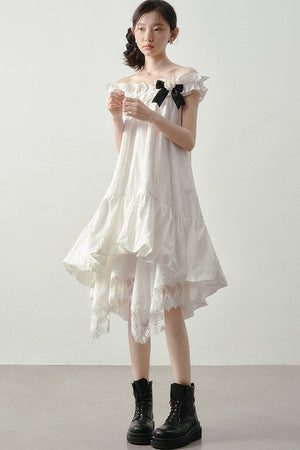 Moonlight Lace Asymmetrical Skirt