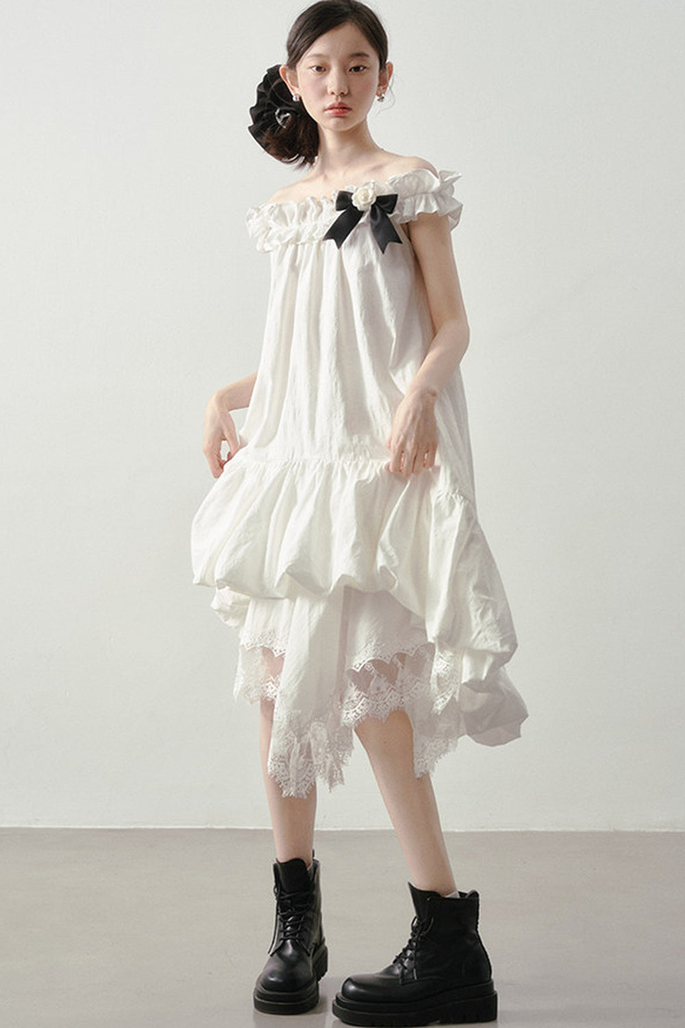 Moonlight Lace Asymmetrical Skirt