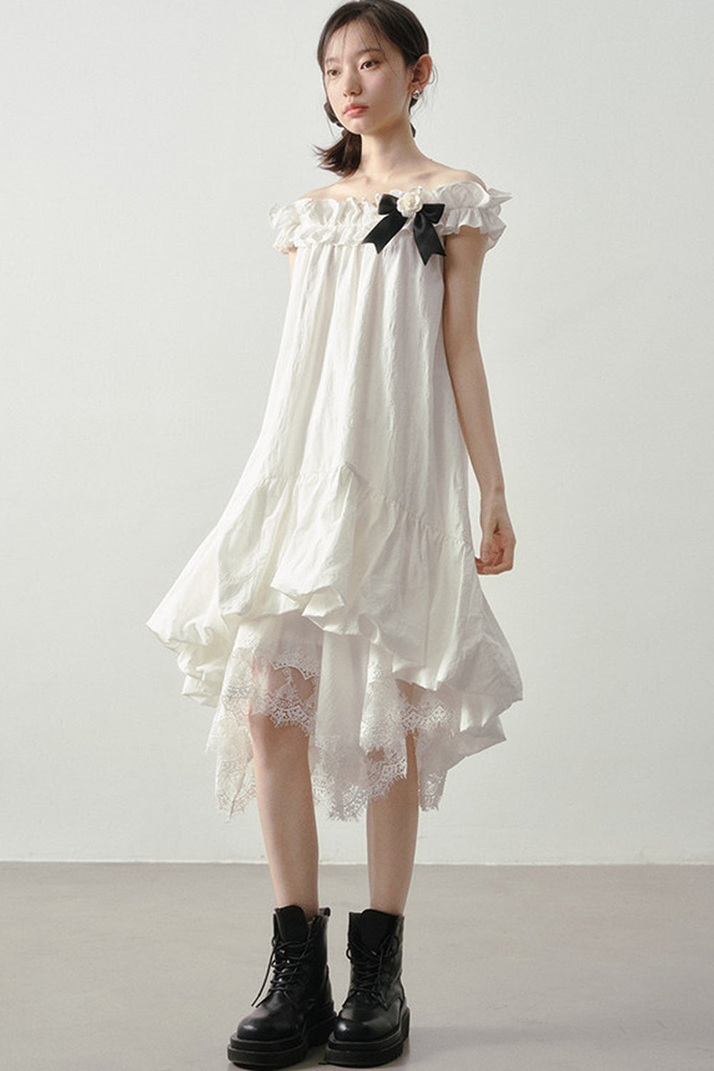 Moonlight Lace Asymmetrical Skirt