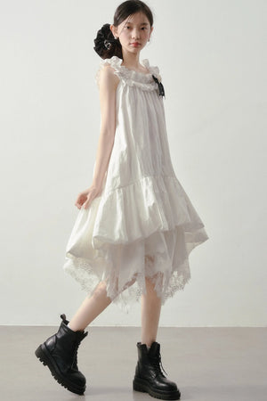 Moonlight Lace Asymmetrical Skirt