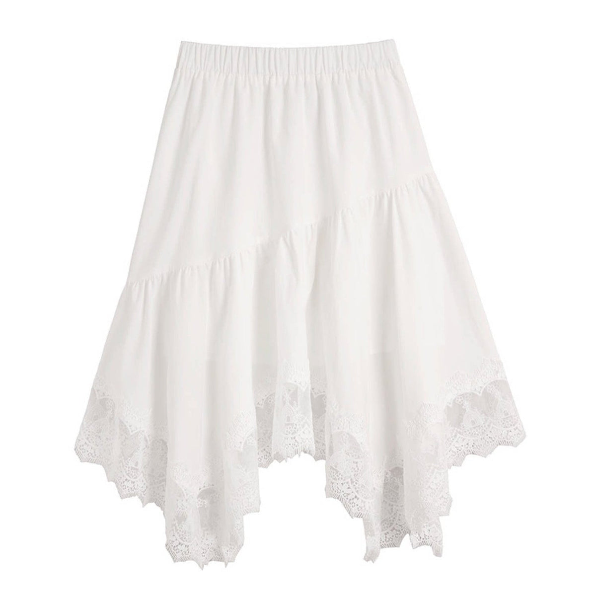 Moonlight Lace Asymmetrical Skirt